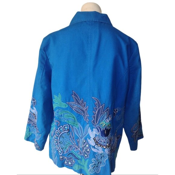 Chicos Embroidered Jacket Cardigan Women's S Jardigan Artsy Button Up Floral - Picture 7 of 9